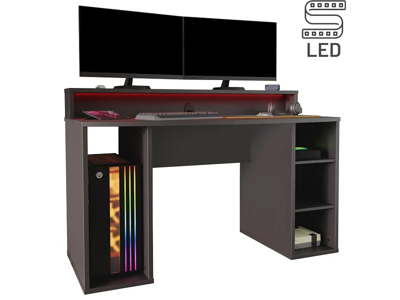 Gaming Schreibtisch ROCKET 65x140x91.1cm schwarz
