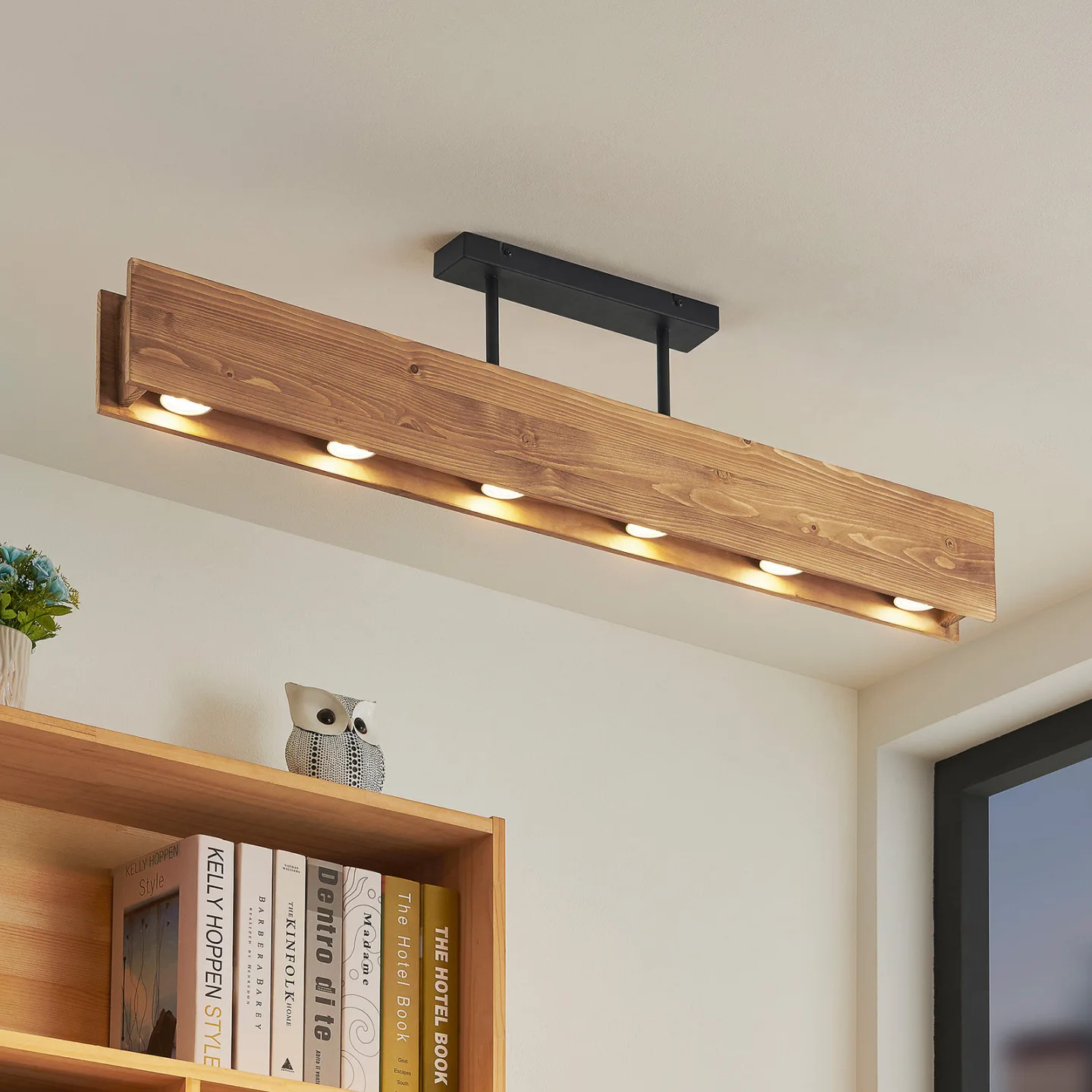 Malwin 6 Deckenleuchte GU10 Wood - Lindby - Wohnzimmer - Skandinavisch - Holz - Mehrflammig