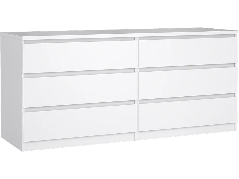 Kommode NAIA 6 Schubladen 50x153.8x70.1cm weiss lackiert