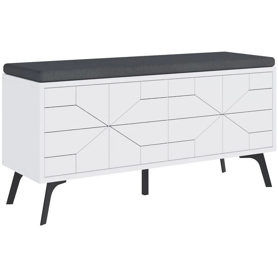 Schuhschrank Yemek weiss Melaminbeschichtete Spanplatte B 107 H 55 cm