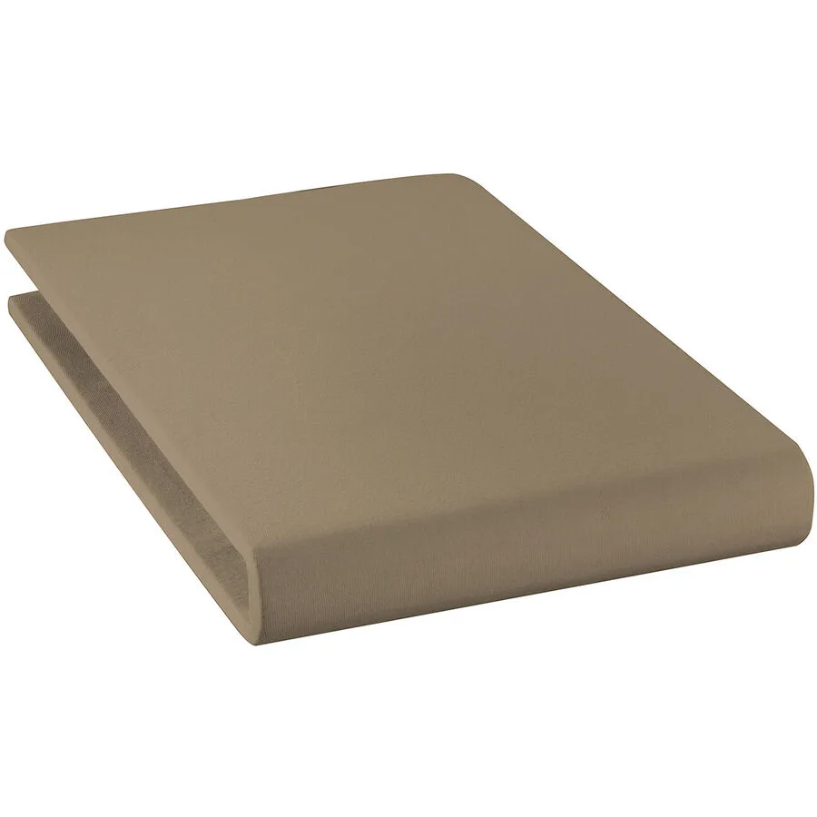 Fixleintuch Jael Taupe Baumwolle 180 x 200 cm - Material: 94% Bio Baumwolle GOTS / 6% Elasthan