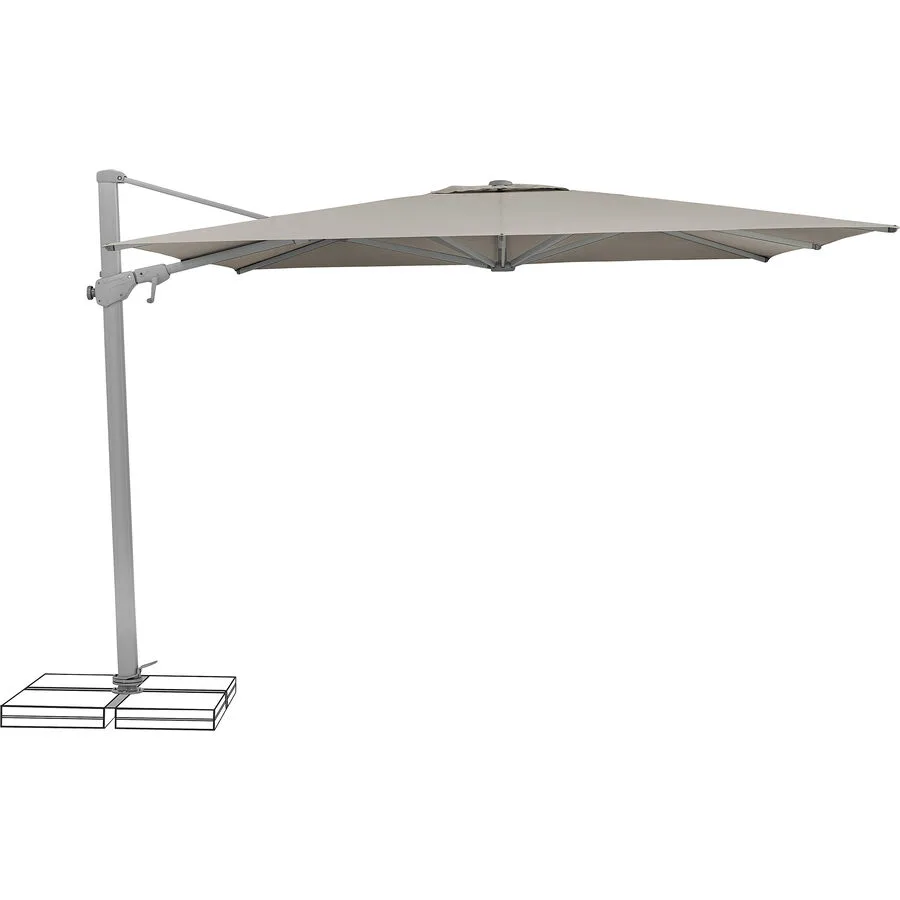 Suncomfort BY GLATZ Sonnenschirm Varioflex Taupe, Silber Polyester B 300 T 300 cm - Material: Aluminium, Polyester Stoff