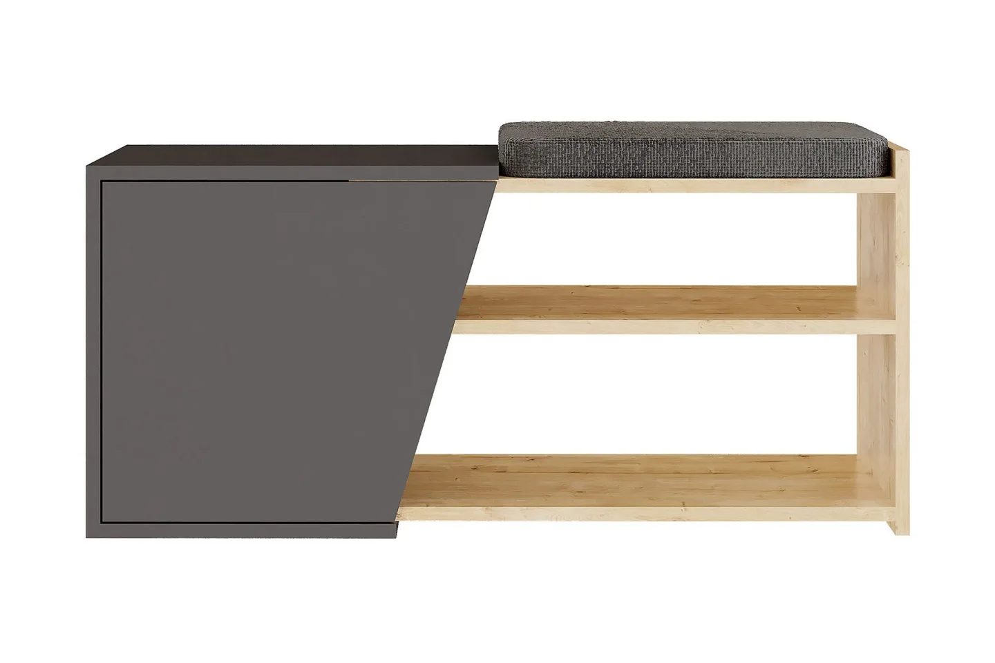 Jektvik Skoskåp 104x37 cm - Antracit/Trä/Natur