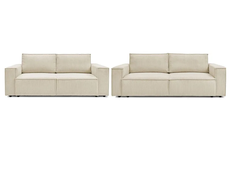 BOBOCHIC 2er + 3er Sofa NIHAD Cord-Stoff beige
