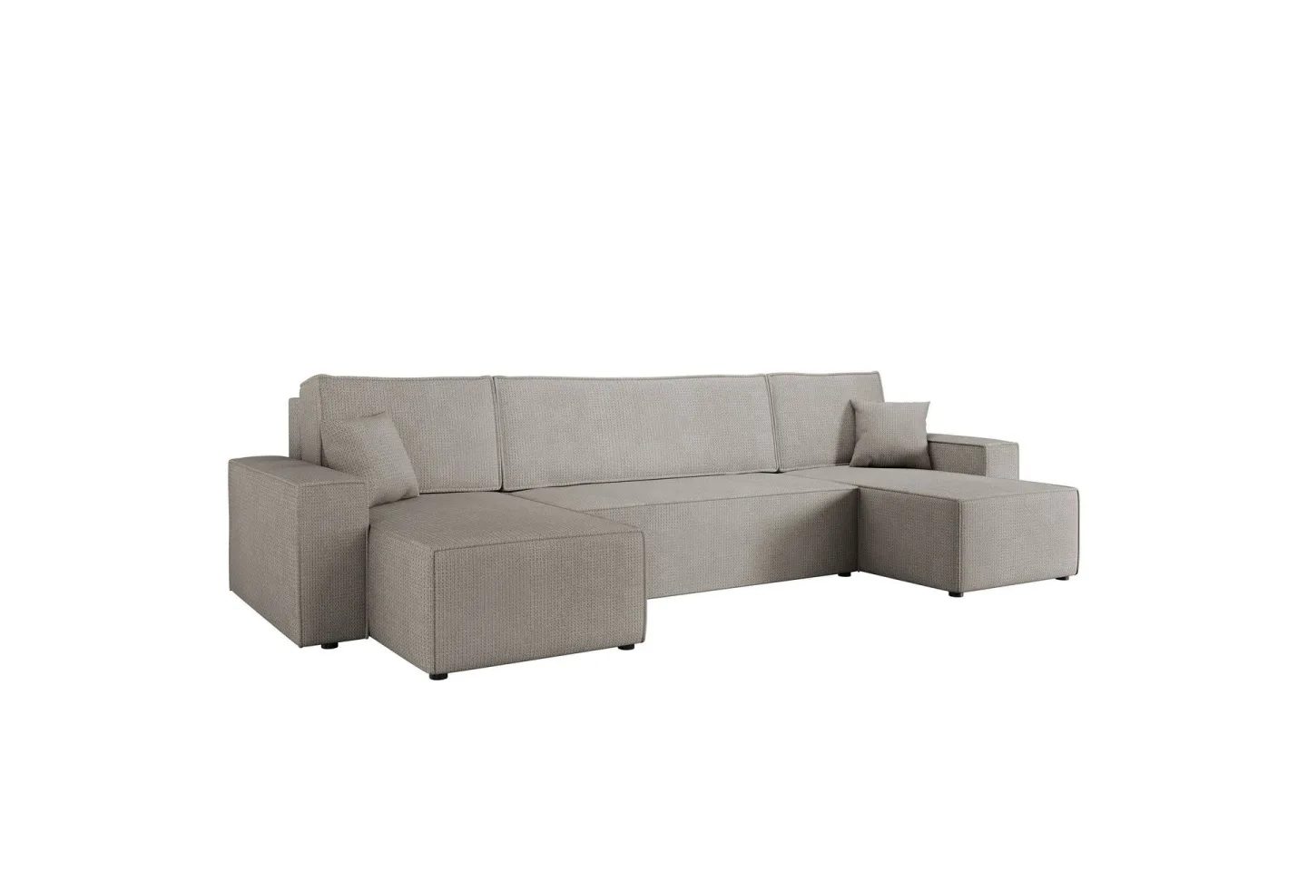 Hobson Bäddsoffa Dubbeldivan 4-sits i Plysch - Grå
