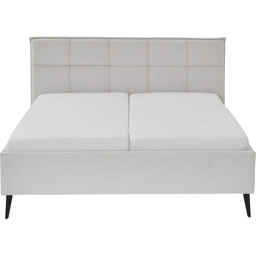 Bett Palle Beige, Schwarz Stoff, Metall 160 x 200 cm