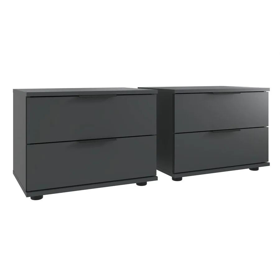 Nachttisch 2er-Set Metaa Graphit Holzwerkstoff B 104 H 40 cm