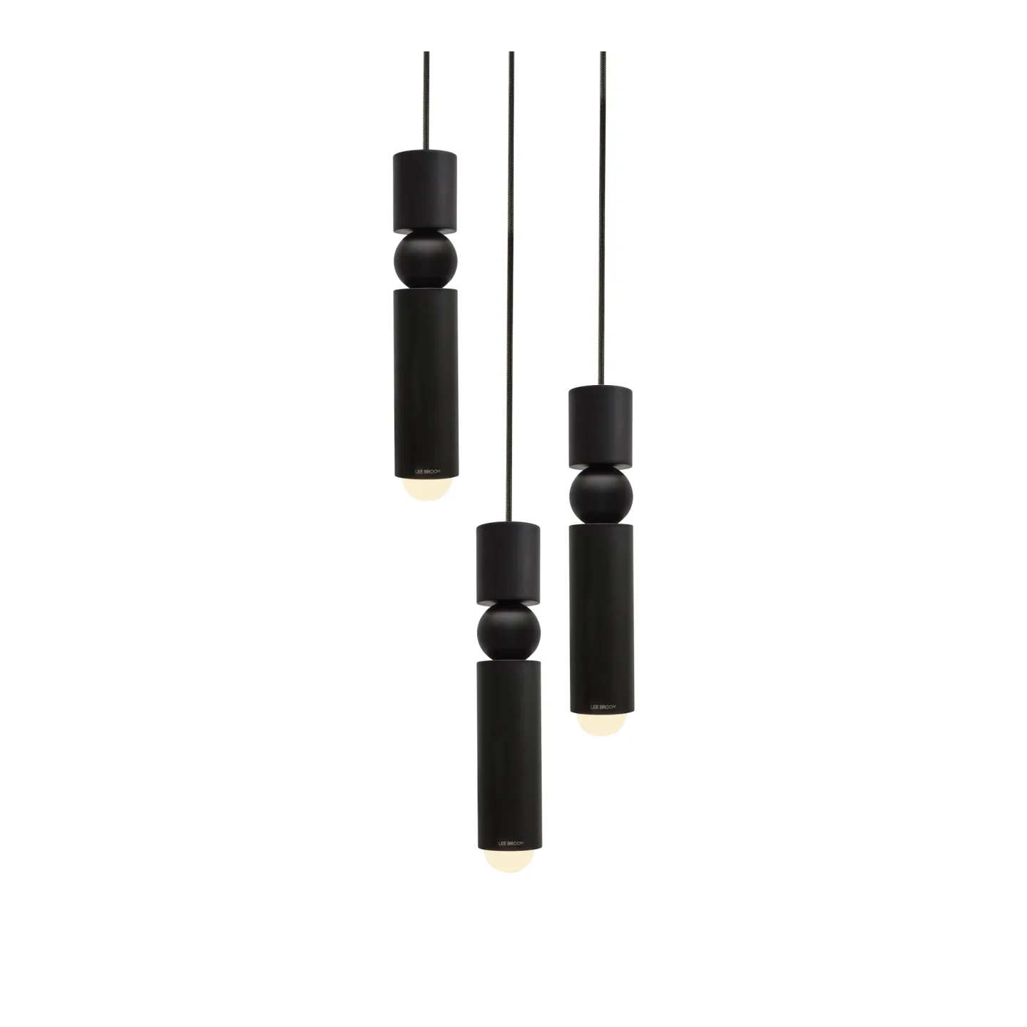 Lee Broom - Fulcrum Chandelier 3 Piece, Mattsvart - Klusterlampor - Svart