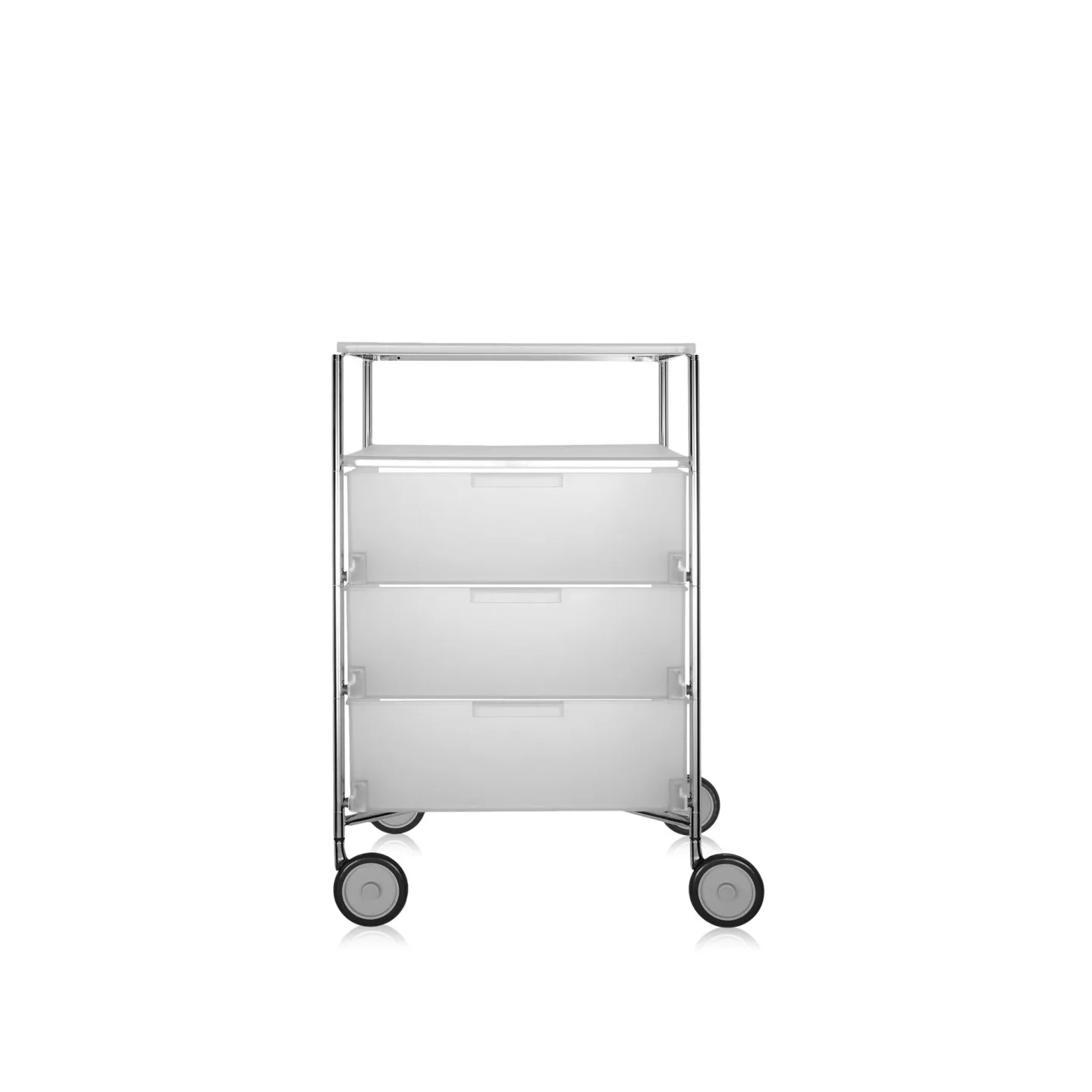 Kartell - Mobil 3 Drawers / 1 Shelf with Wheels Ice - Hurtsar - Atonio Citterio,Oliver Löw - Vit - Metall/Plast