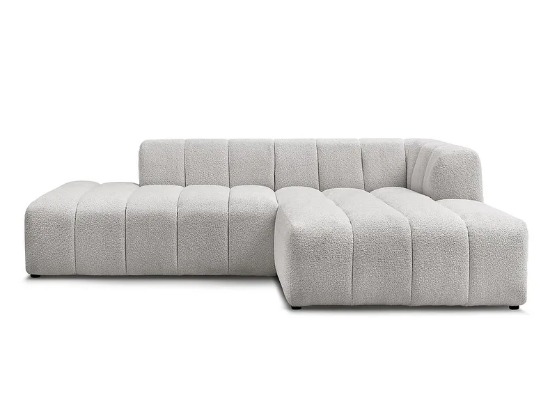 Ecksofa BOBOCHIC ANNECY Boucle-Stoff hellgrau