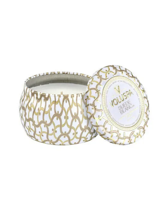 Suede Blanc duftlys med 1 væge