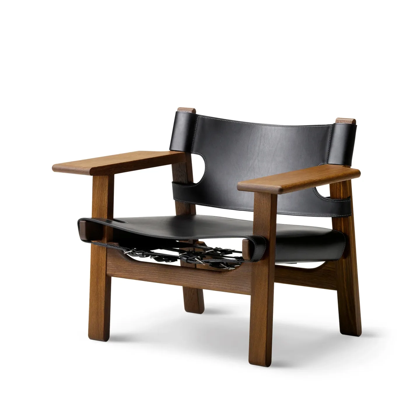 Fredericia Furniture Den spanske stol fåtölj Läder svart-rökt ek