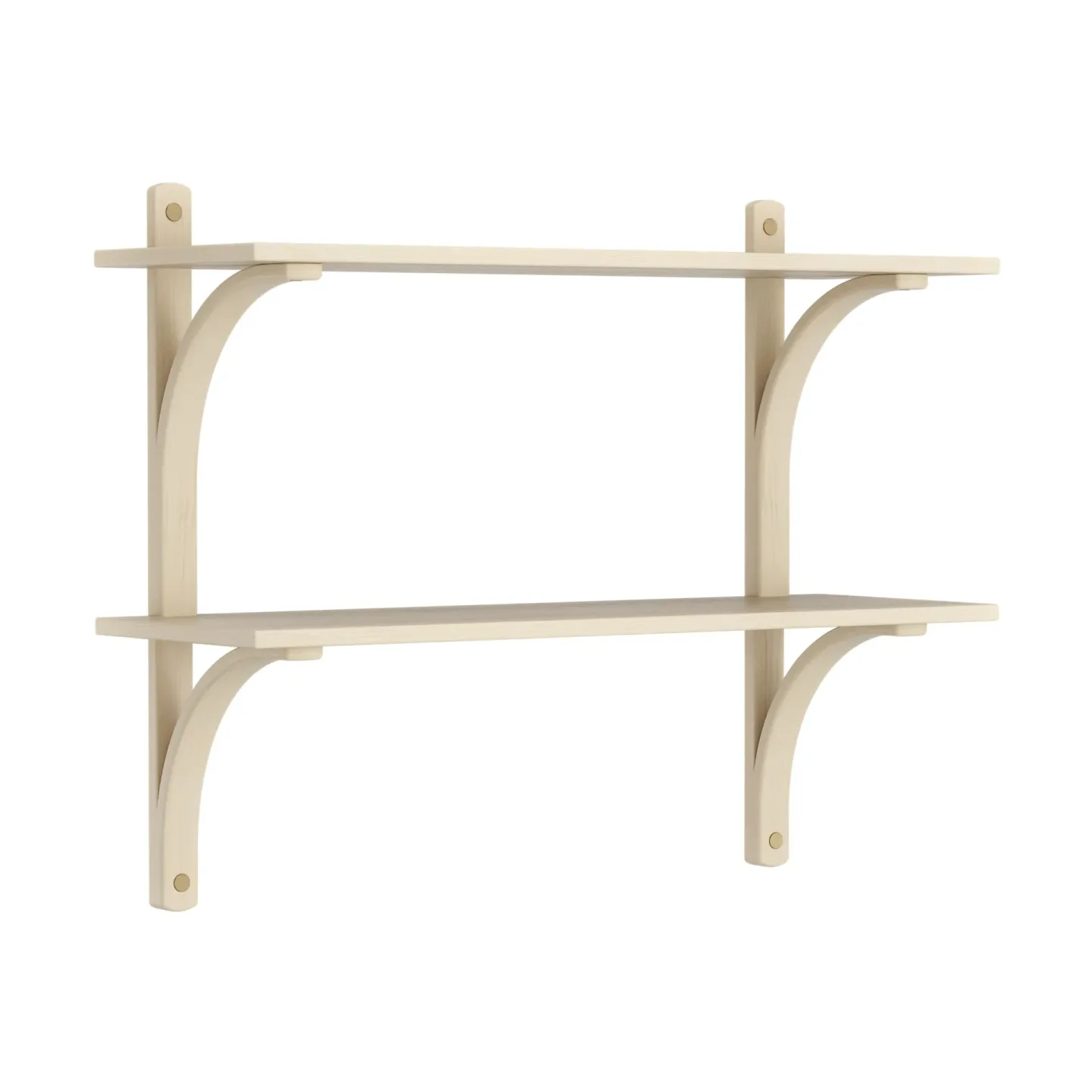 Swedese Levi Regal Lackierte Esche-Messing, 2 Regalböden, 90 cm
