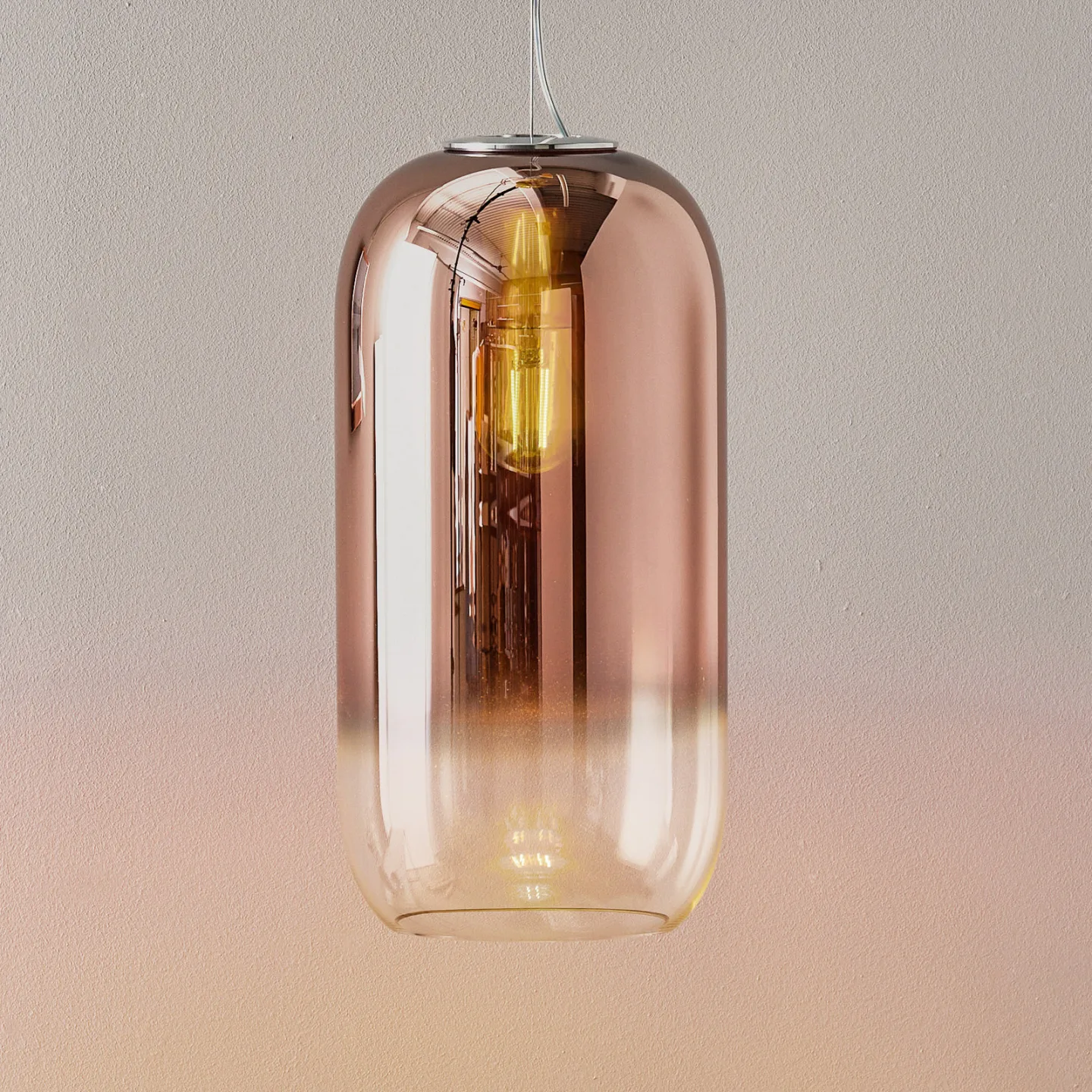 Gople Pendel Copper - Artemide - Stue - Design - Glass - Med en lyskilde