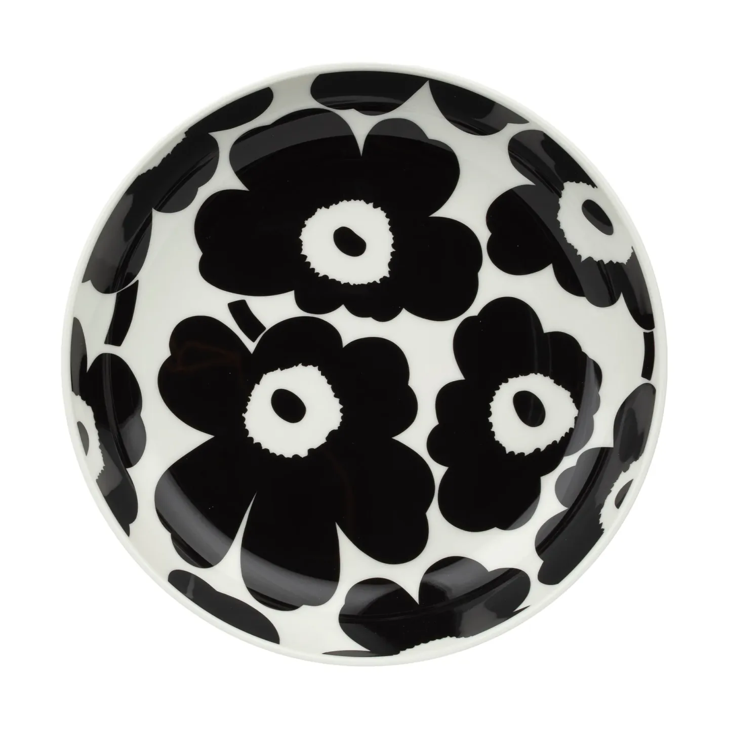 Marimekko Unikko tiefer Teller Ø20,5 cm Black-white