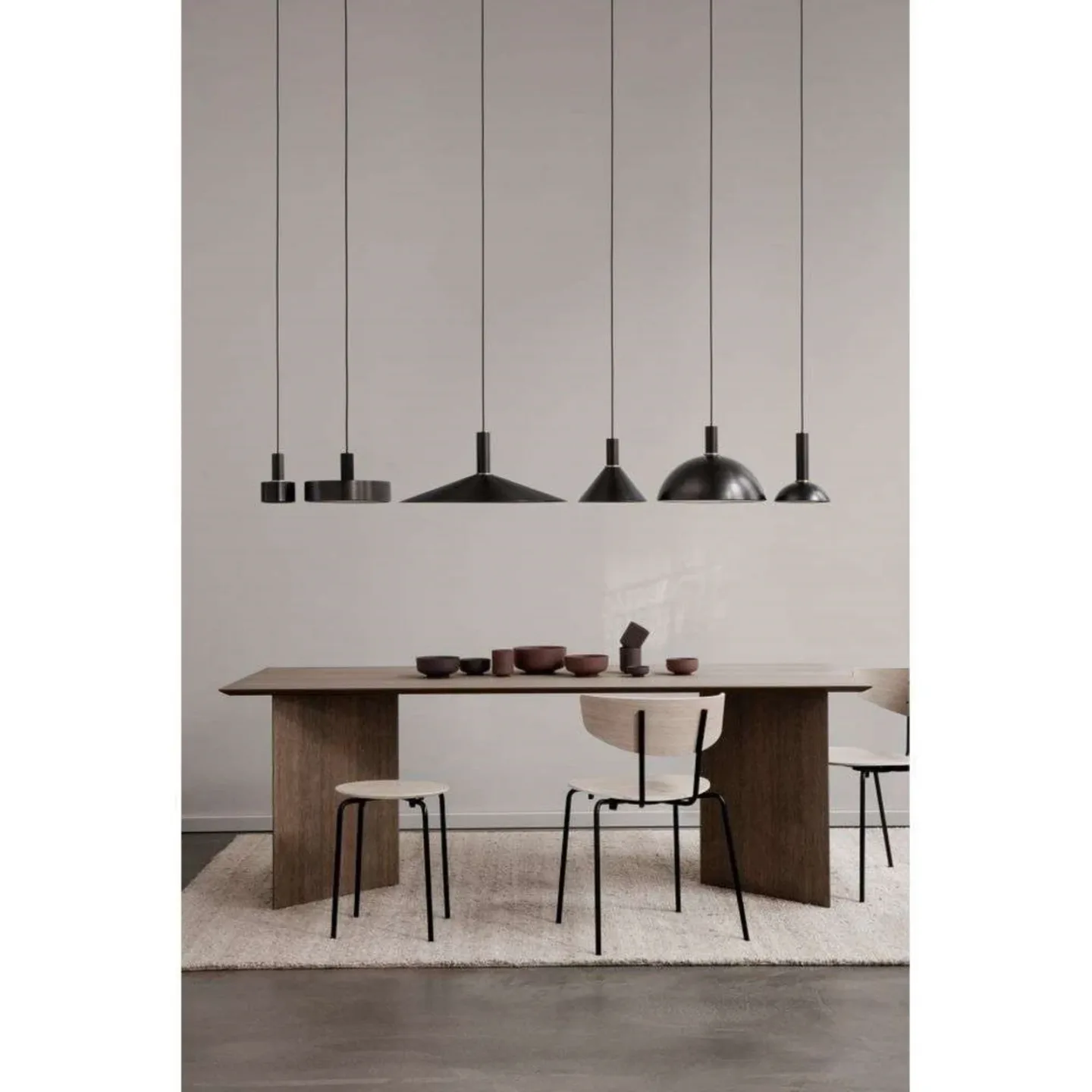 Collect Pendelleuchte Cone High Black Brass - Ferm Living - Wohnzimmer - Metall