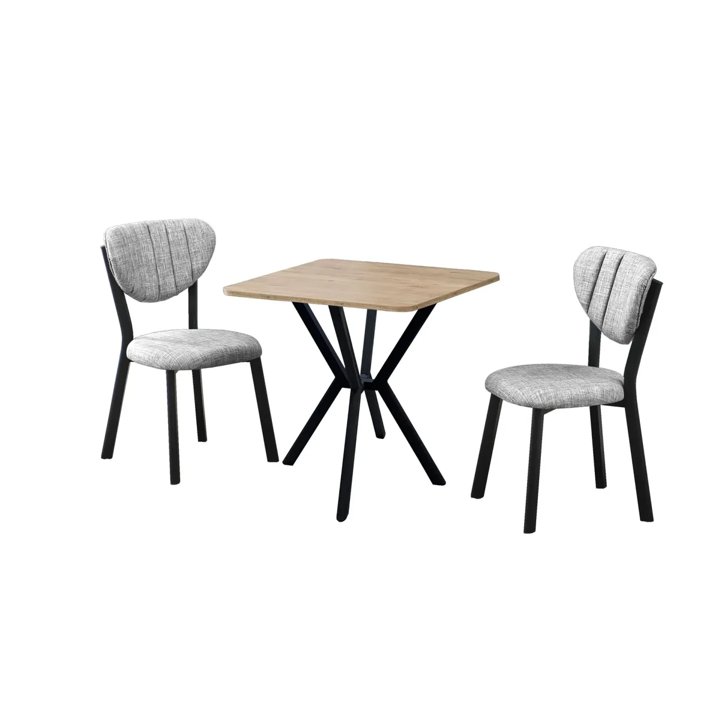 Krylor Matgrupp Bord 70 cm + 2 Stolar - Grå Valnöt