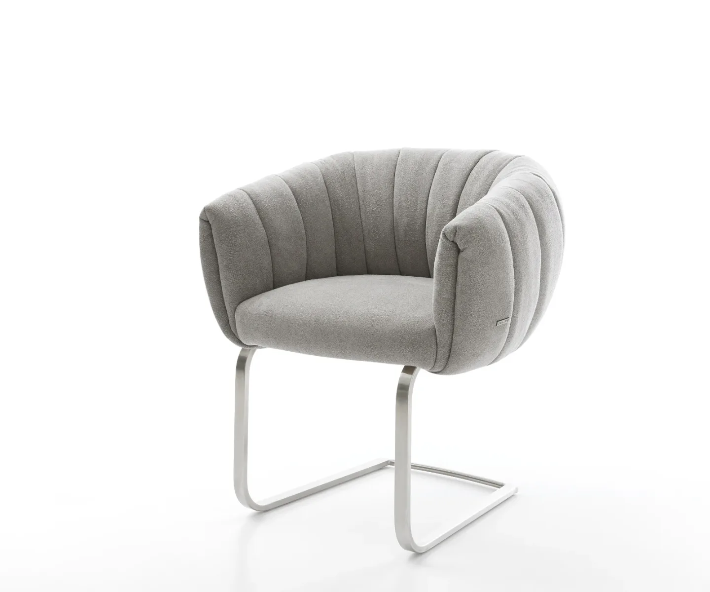 Freischwinger Jada-Flex Strukturstoff Soft Grau Freischwinger flach Edelstahl Taschenfederkern