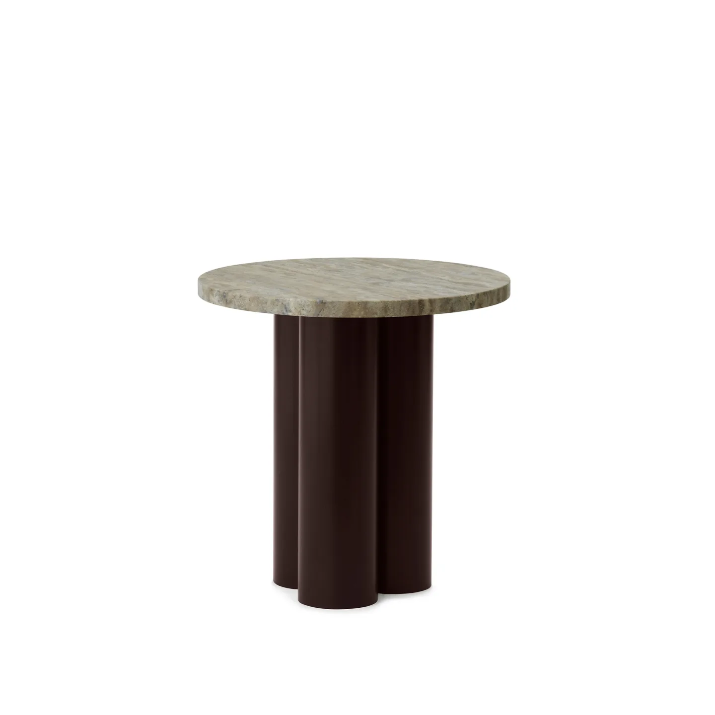 Normann Copenhagen - Dit Table Brown - Travertine Silver - Sidobord - Mönstrad,Brun - Metall/Sten