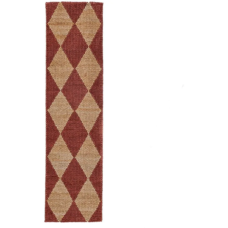 Teppich Lotri Beige/Rot Baumwolle/Jute 60 cm 230 cm