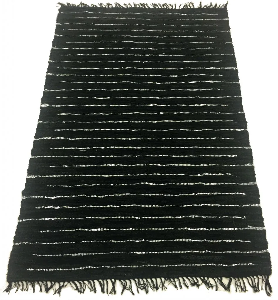 Flickenteppich - Nordal Design (schwarz - 100 % Leder) (Größe: 140 x 200 cm)