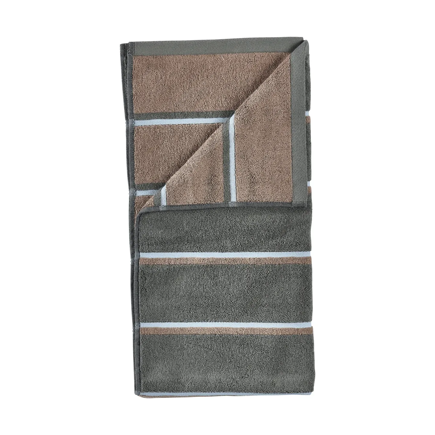 Zone Denmark Sauna Handtuch Olive green-taupe-blue fog, 50x100 cm