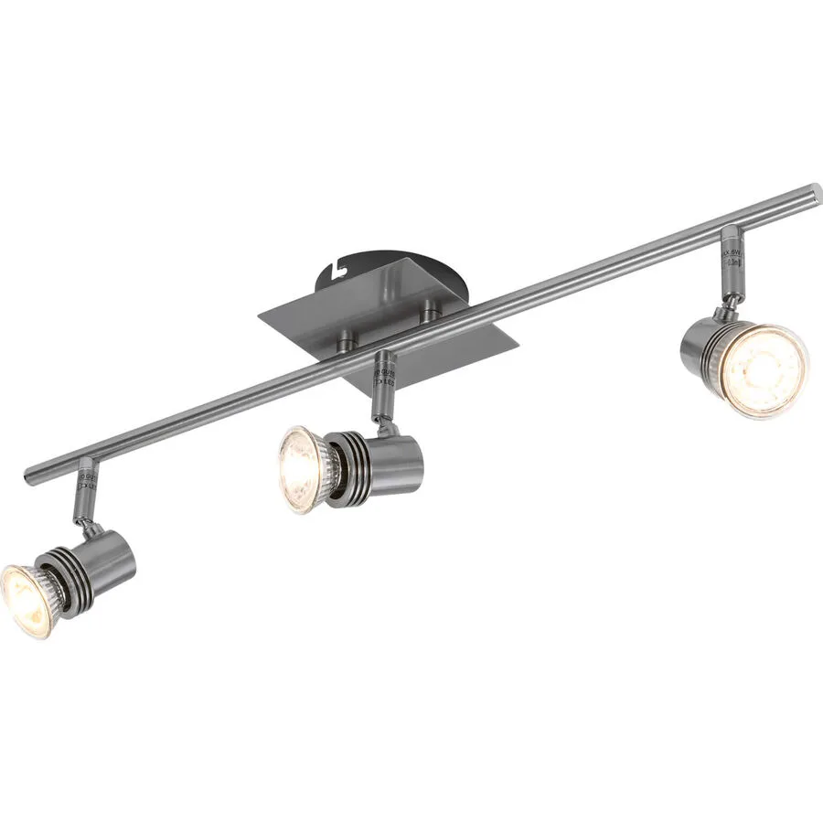 Spot Calisto Grau Metall 56.5 cm 14 cm - Farbe: Nickel - LED - Lichtfarbe: Warmweiss - LED Energiesparlampen