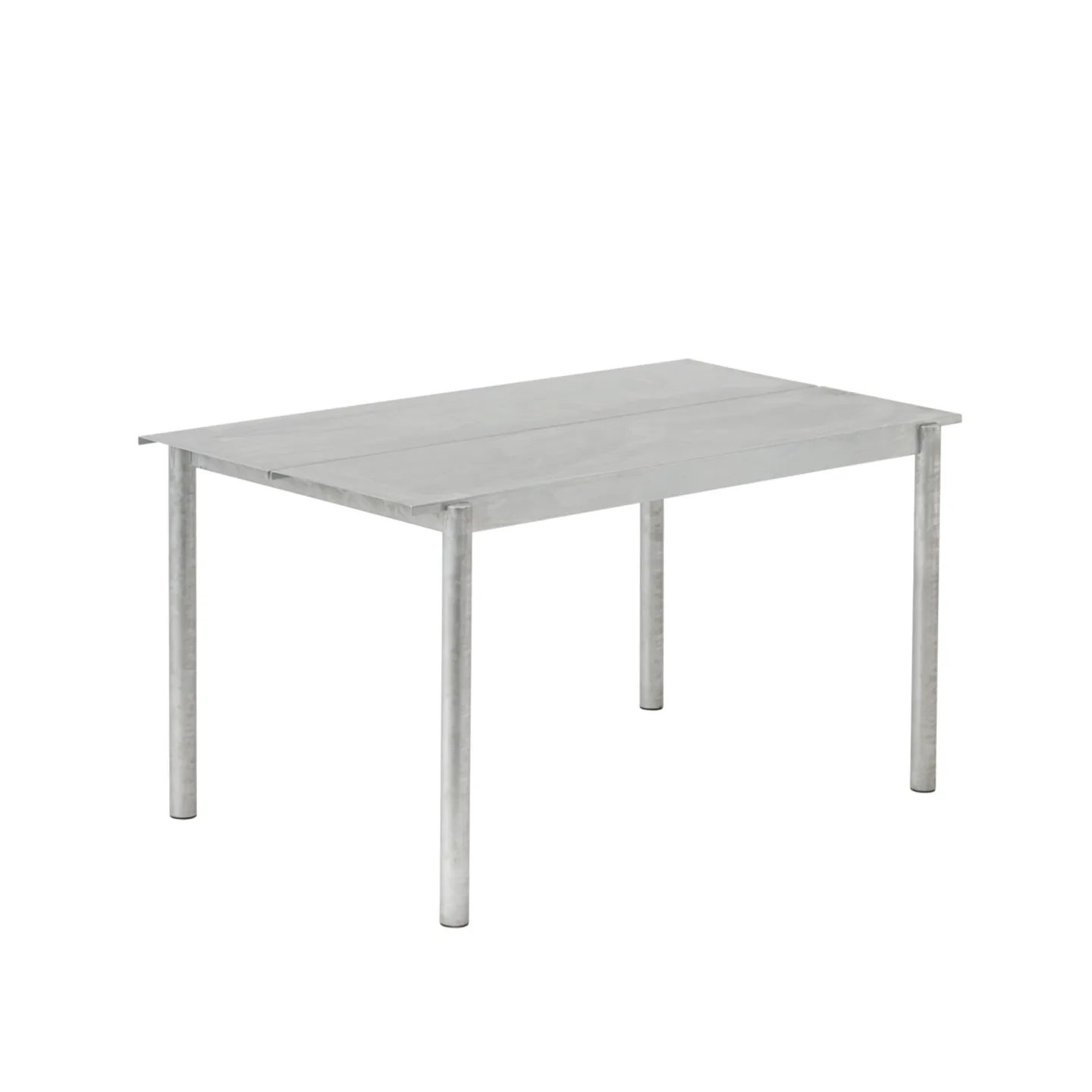 Muuto - Linear steel table 140x75cm warm galvanized steel - Matbord utomhus - Thomas Bentzen - Silver - Metall