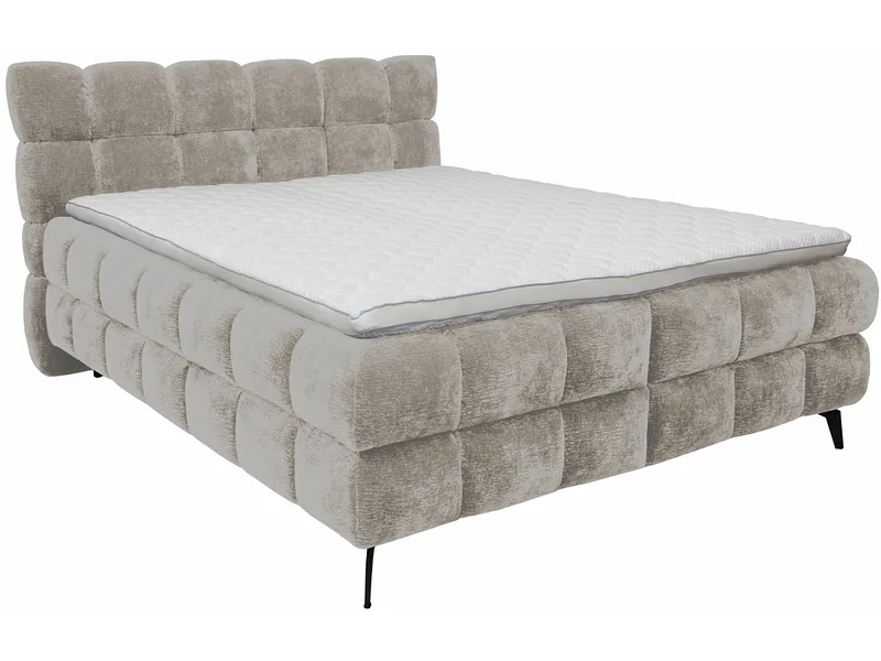 Boxspringbett BUBBLE hellgrau 160x200cm halbfest