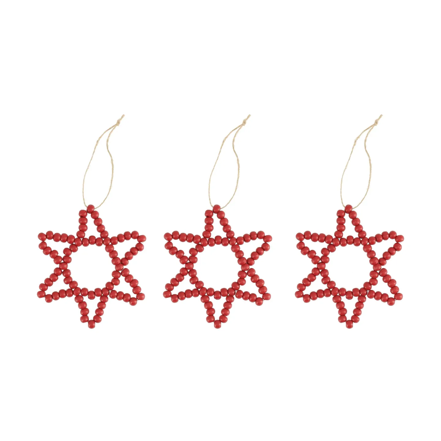Scandi Living Craft julgranshänge stjärna 3-pack Röd