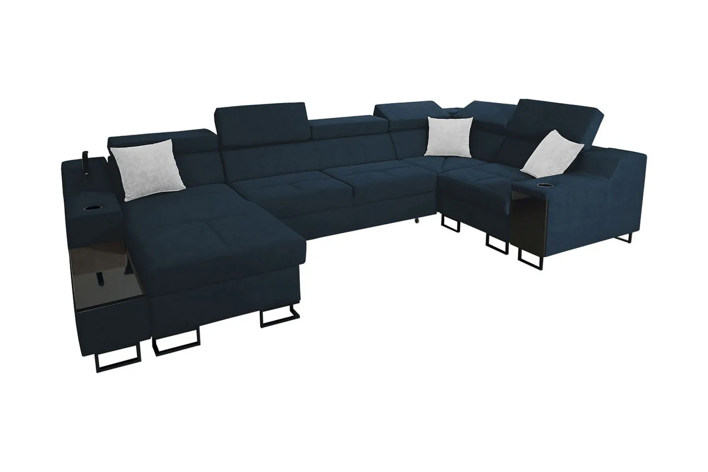 Seginus Hörnbäddsoffa m. Divan 5-sits 268x127 - Blå