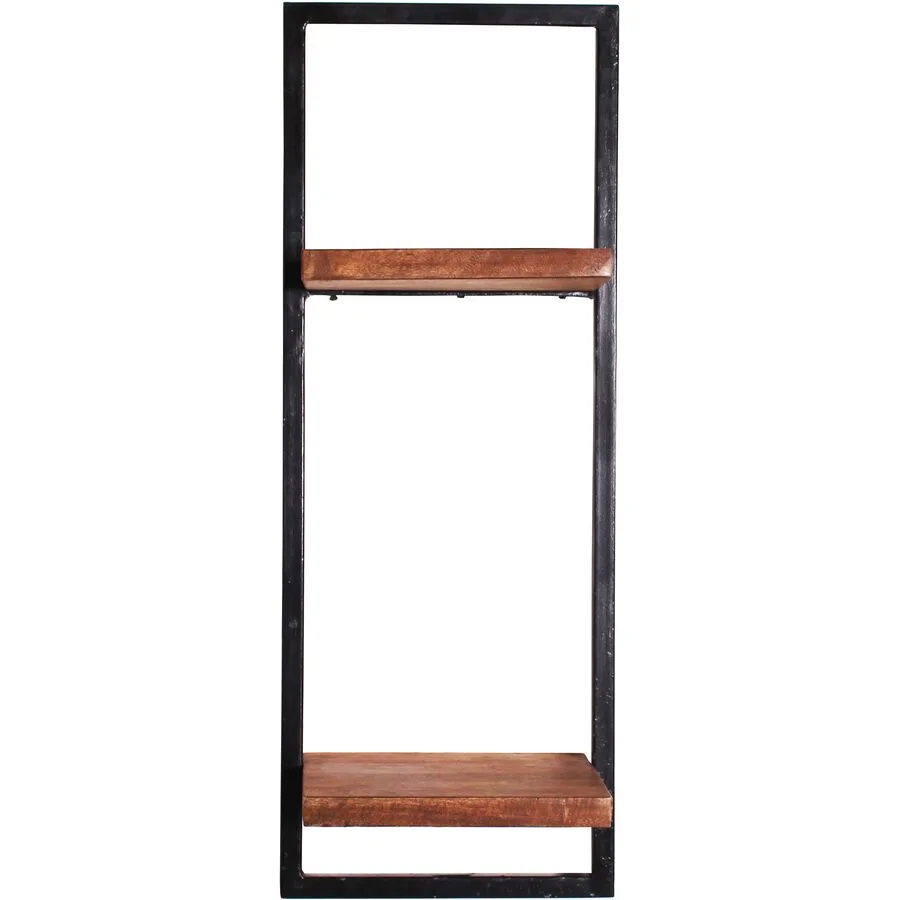 Wandregal Ecuador natur/schwarz Holz/Metall B 25 T 25 cm