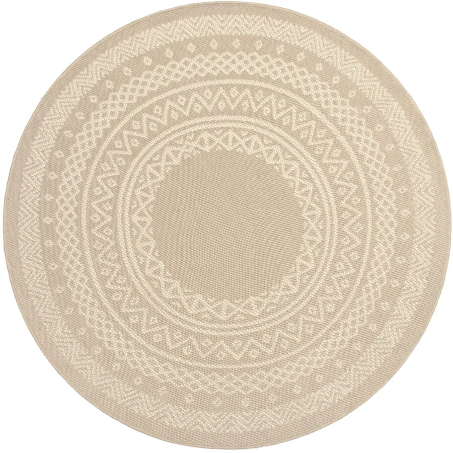Outdoor-Teppich Jolie beige Paisleymuster Polypropylen 150 x 150 cm