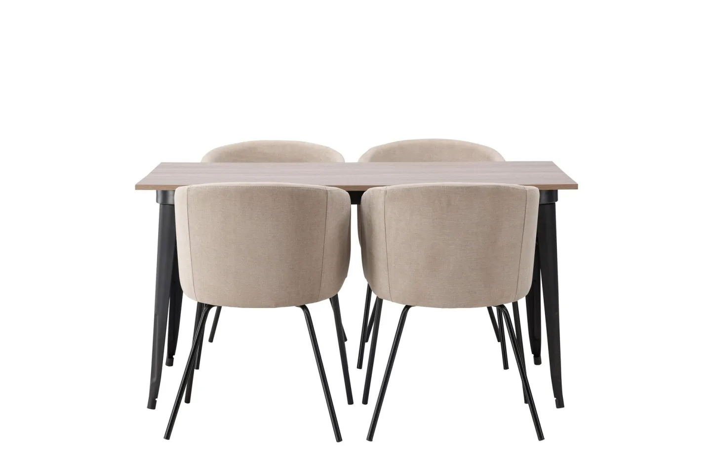 Tempe Matgrupp 140 cm Rektangulär med 4 Berit stolar - Beige