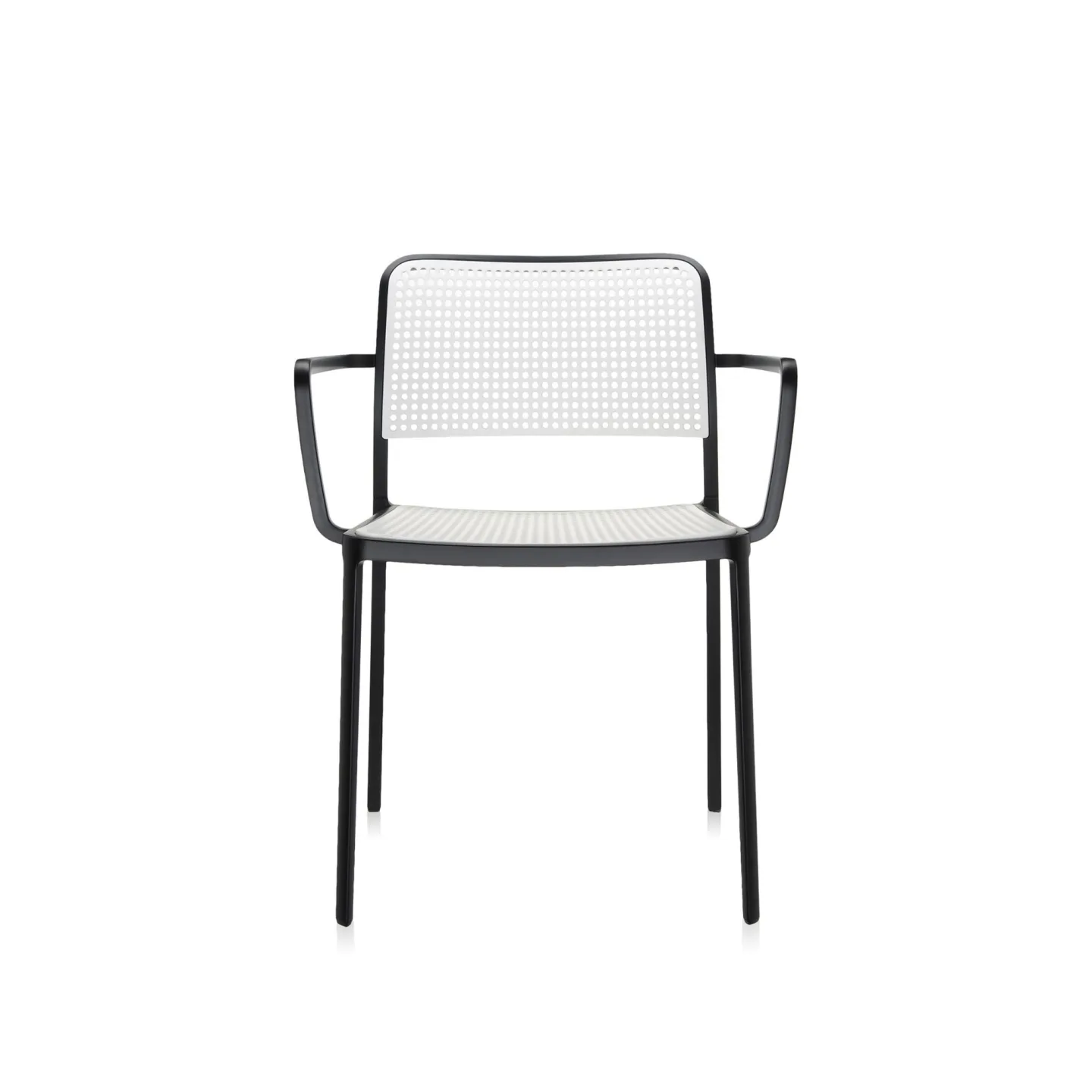 Kartell - Audrey Chair 5876, Black/White, Armrest - Matstolar - Piero Lissoni - Svart - Metall/Syntetiskt