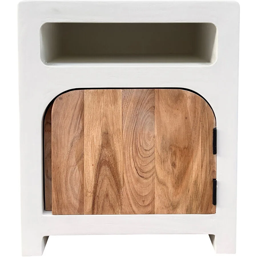 Nachttisch Putza weiss/natur MDF B 50 H 60 cm