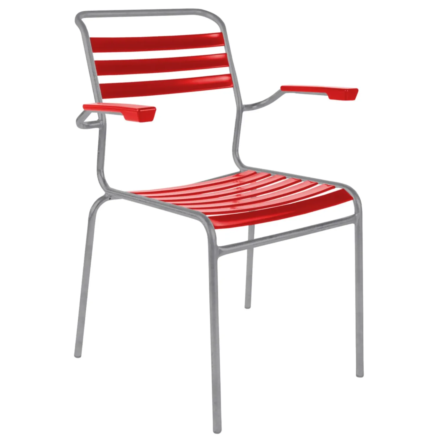 Schaffner Lättli-Stuhl Säntis mit Armlehnen Rot | Schubiger Möbel