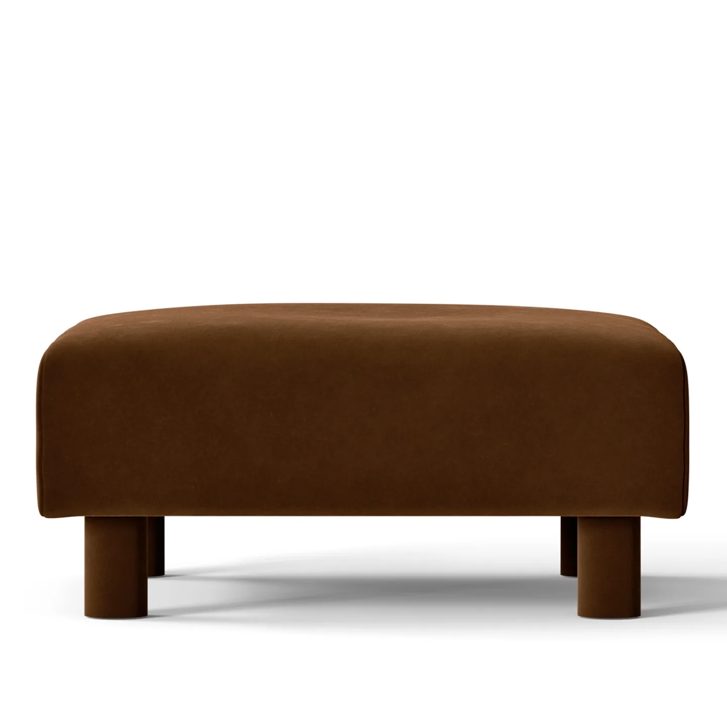 Ferm Living - Dase Ottoman Rich Velvet - 36 Soft brown - Fotpallar - Brun - Trä/Plast