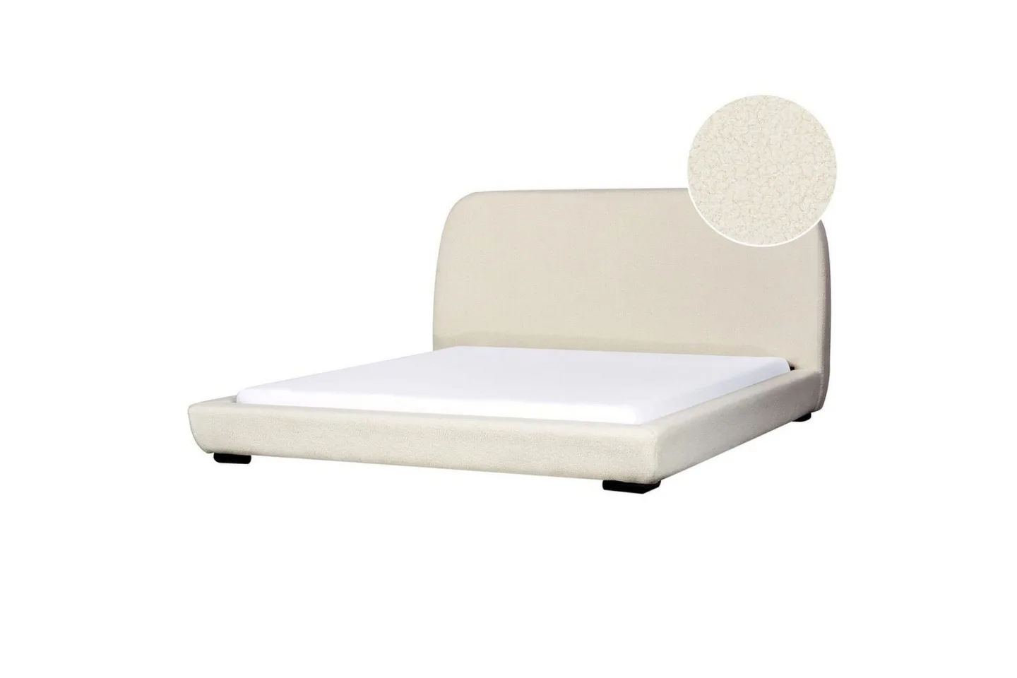Dubbelsäng Roisel med lamellram 180x200, Bouclé - 180x200, Bouclé