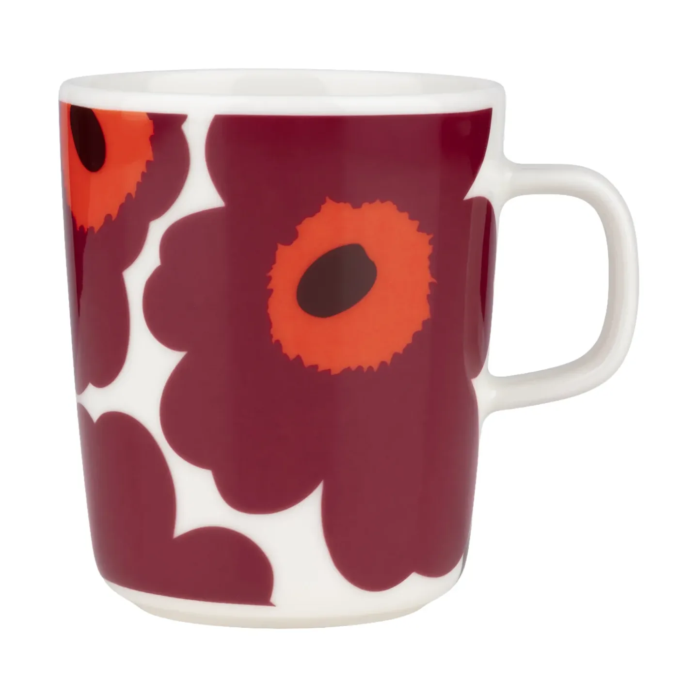 Marimekko Unikko mugg 25 cl White-burgundy-red
