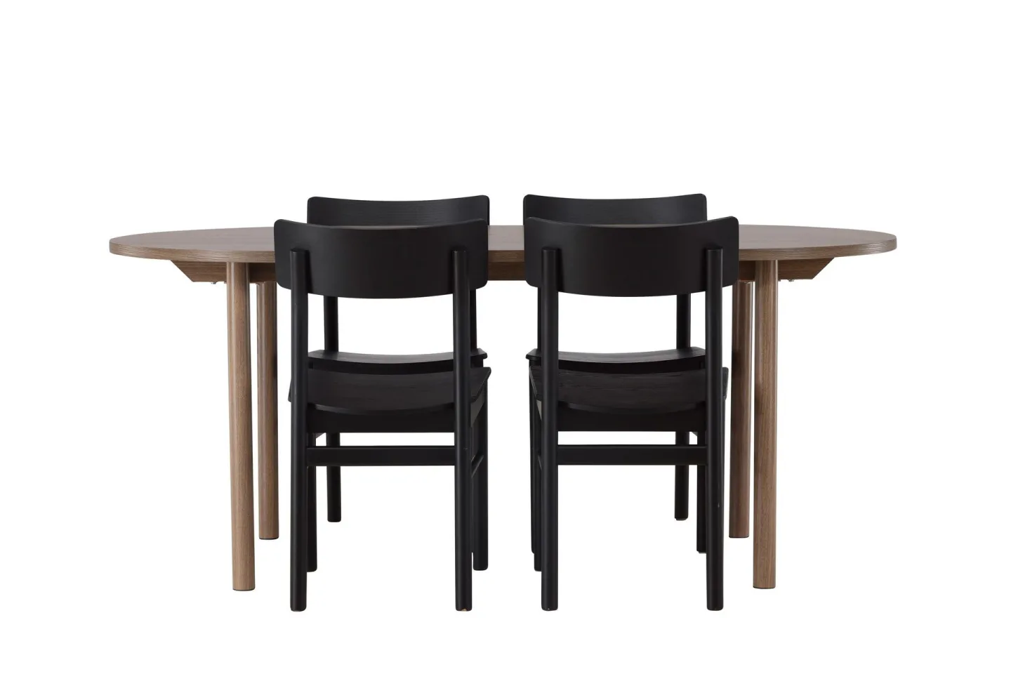 Andy Matgrupp 180 cm Oval med 4 Montros stolar - Svart