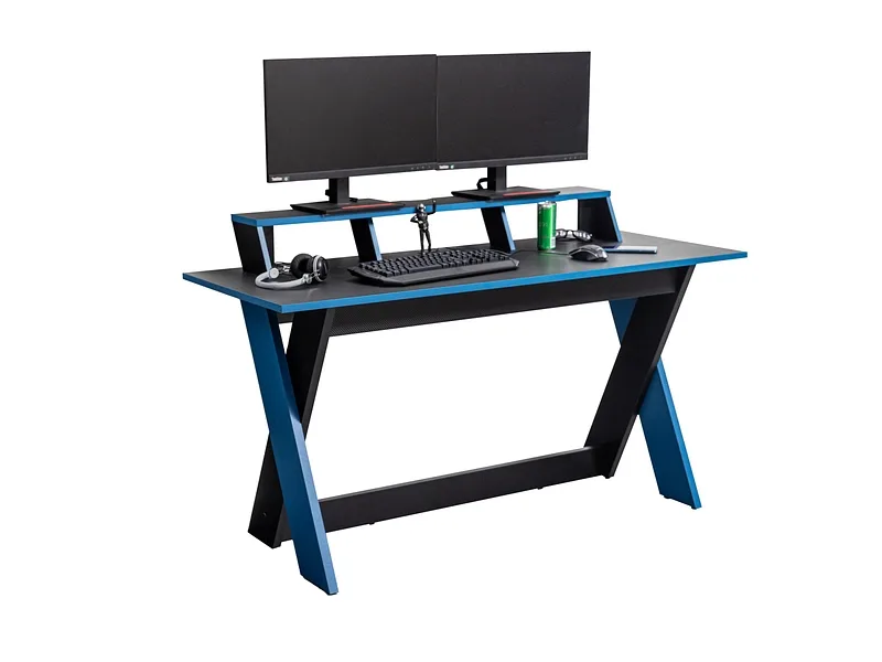 Gaming Schreibtisch SKILL 59.1x150x90.6cm schwarz