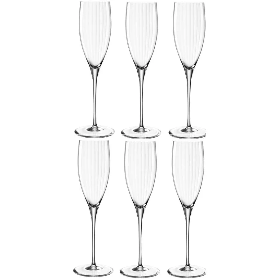 Sektgläser-Set Leonardo transparent Kristallglas H 25 cm 0.25 l 6 Stk