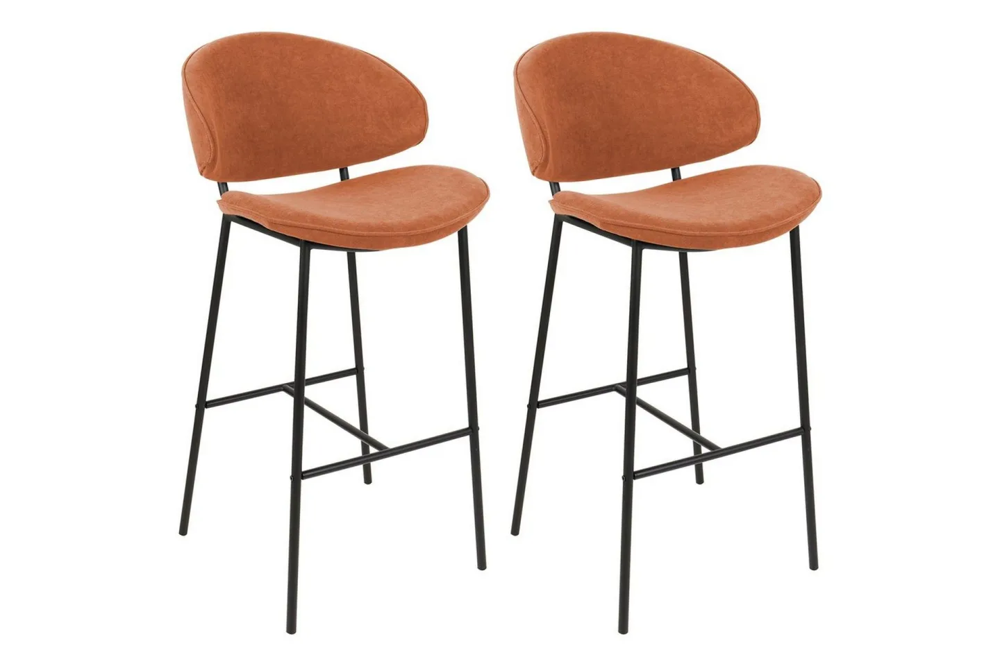 Barstol Kiana set om 2 Orange-Svart - Orange-Svart