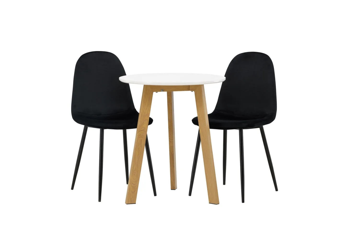 Leonora Matgrupp 65 cm Rund med 2 Polar stolar - Svart