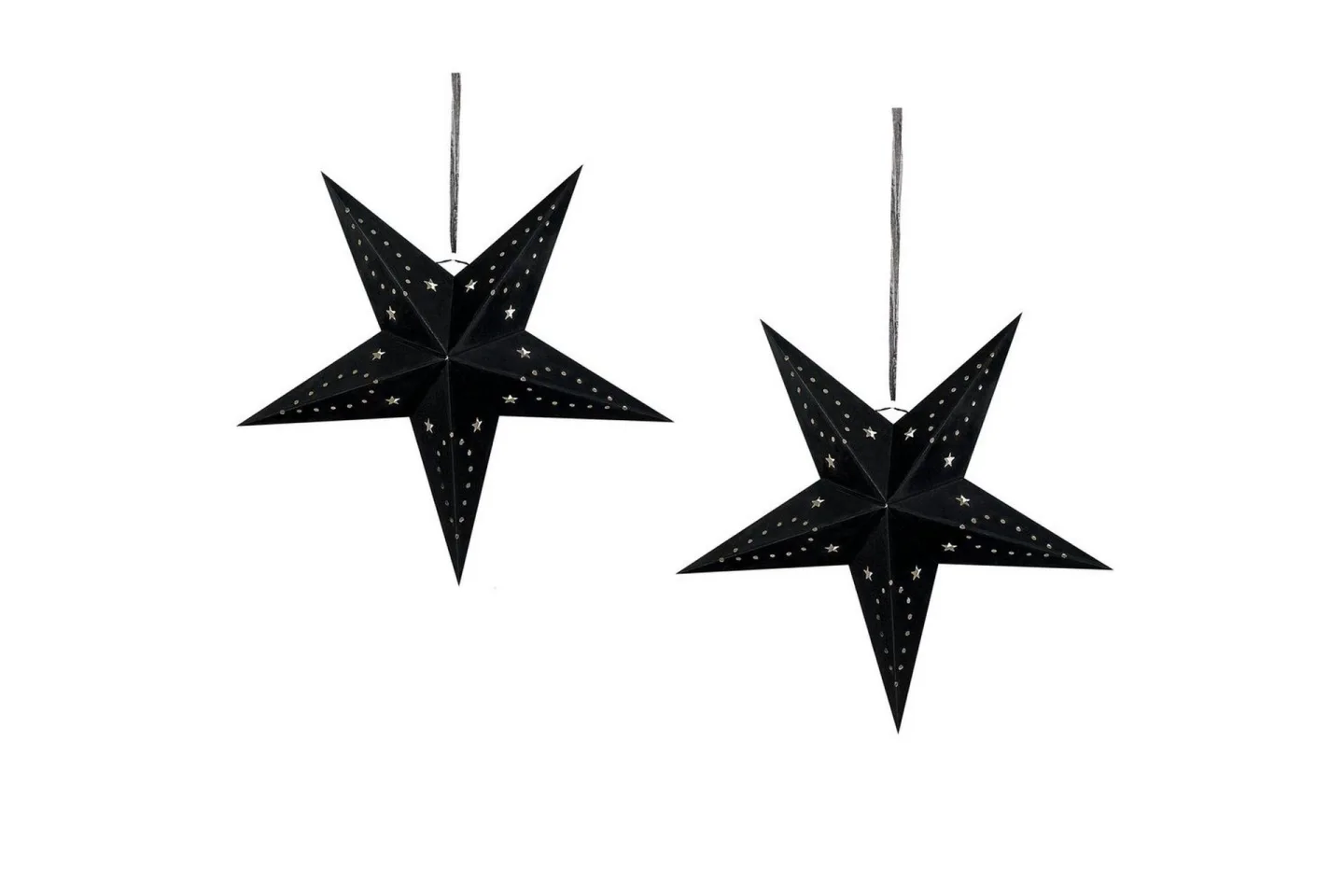 Hängande dekorationer Motti set om 2 Svart, 45x18x45 cm - Svart, 45x18x45 cm