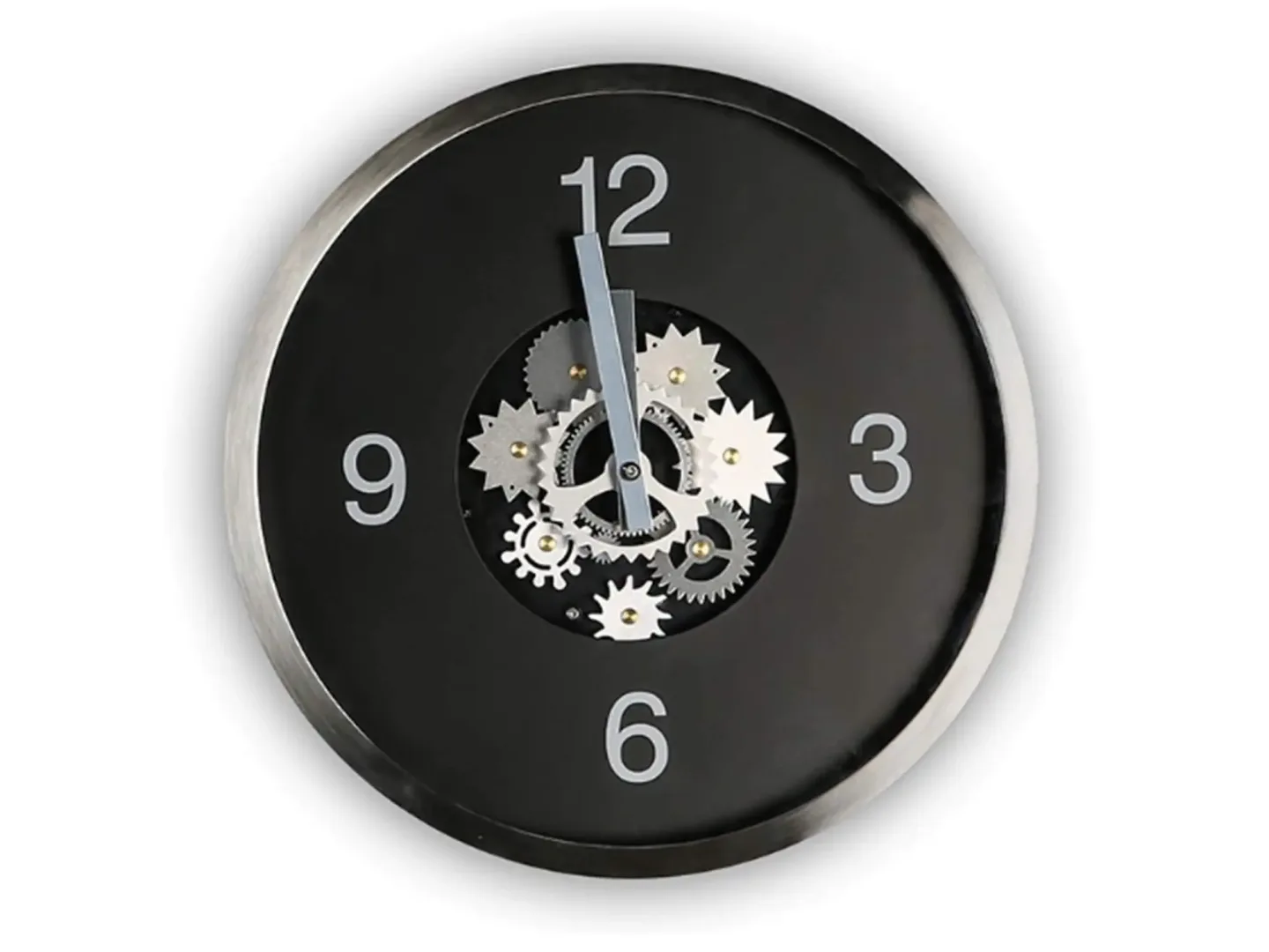 Gilde Uhr Gear Schwarz-Siber H: 35 cm | Schubiger Möbel