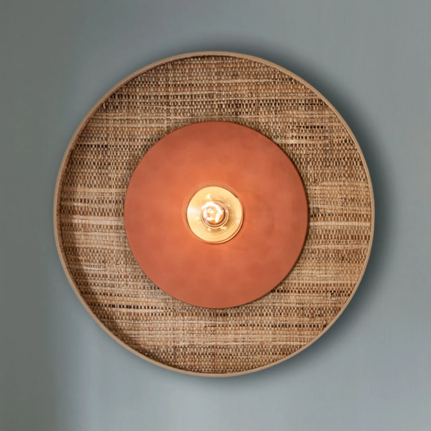 Portinatx Wandleuchte terracotta, Ø50cm - MARKET SET - Wohnzimmer - Design - Keramik - Rund
