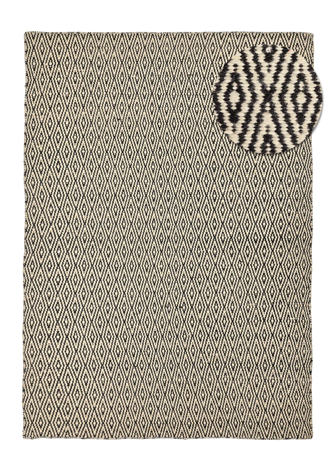 Ullteppe - Monastir (svart/hvitt) (Størrelse: 160 x 230 cm)