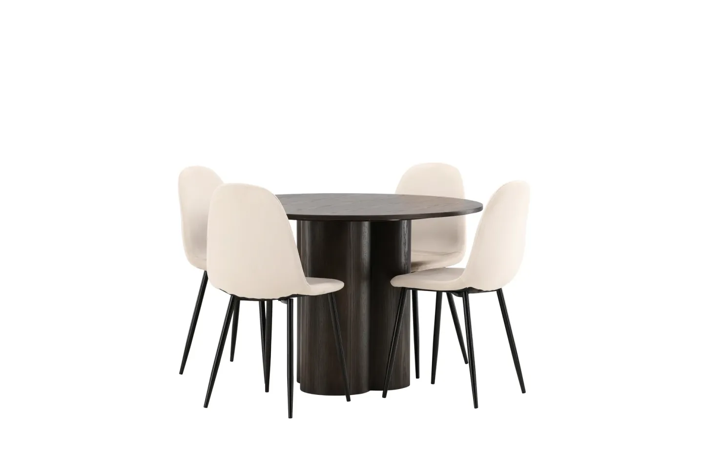 Olivia Matgrupp 110 cm Rund med 4 Polar stolar - Beige
